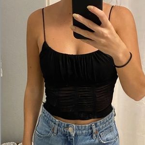 Black Going Out Crop Top